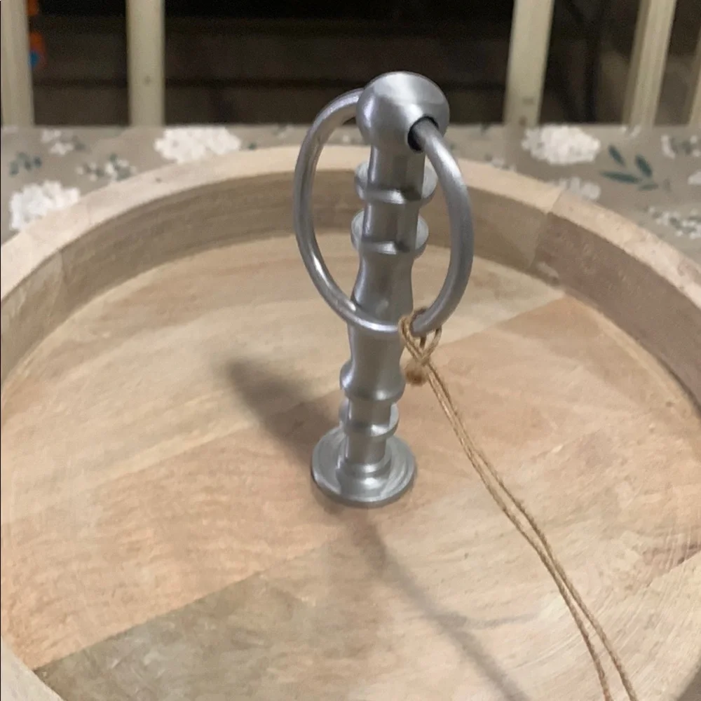 Two-Tiered Wooden and Metal Stand New with Tags - Picture 2 of 5